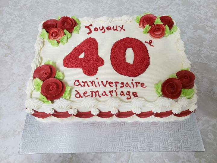 Gâteau anniversaire mariage Mercier
